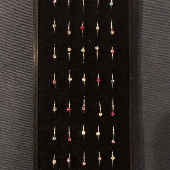 Surgical Steel Rhinestone Nose Rings - Picture 2 of 5